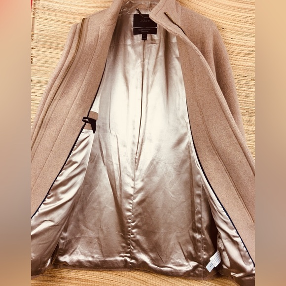 J.Crew Stadium Cocoon Nello Gori Iconic Wool Blend Peacoat Sand/Heather Oat Sz 6 - Picture 11 of 16